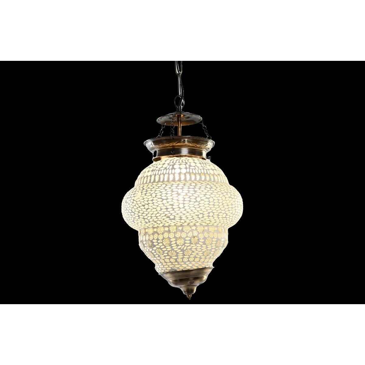 DKD Home Decor Crystal Ceiling Lamp White Metal 25 W (23 x 23 x 33 cm)