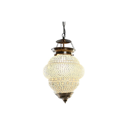 DKD Home Decor Crystal Ceiling Lamp White Metal 25 W (23 x 23 x 33 cm)