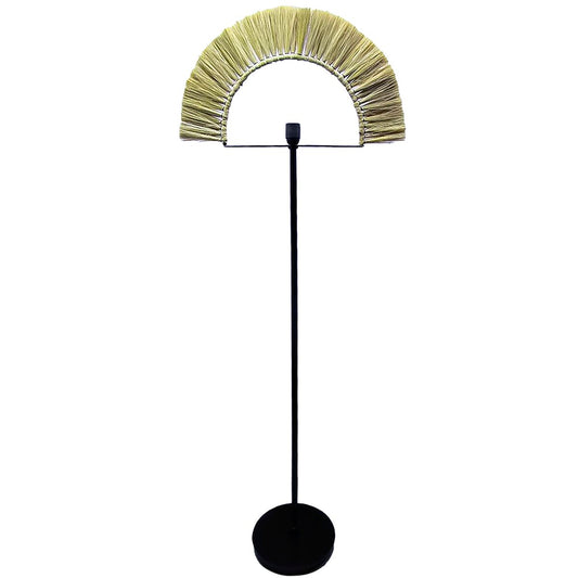 DKD Home Decor Floor Lamp Black Natural Jute Iron 50 W 220 V 56 x 26 x 152 cm