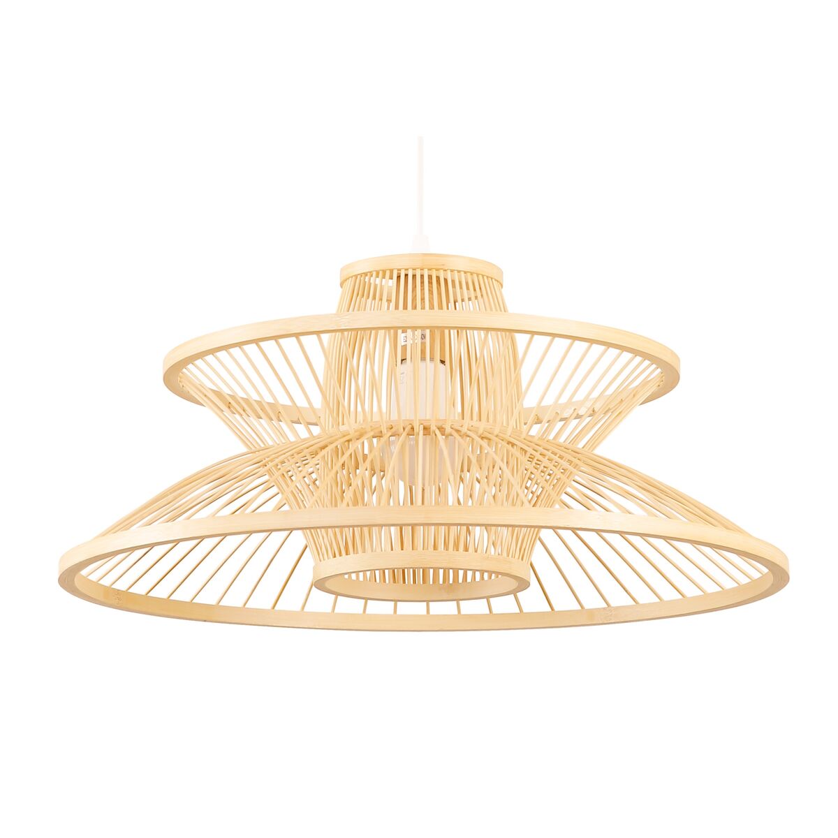 DKD Home Decor Ceiling Lamp 50 x 50 x 22 cm Light Brown Bamboo 50 W