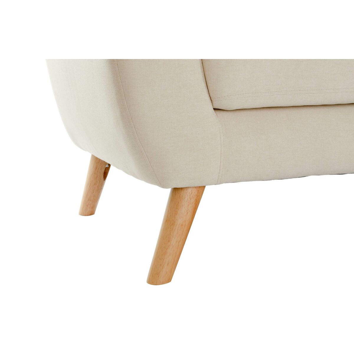 Sofá Chaise Longue DKD Home Decor Crema Madera de caucho 226 x 144 x 84 cm