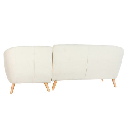 Sofá Chaise Longue DKD Home Decor Crema Madera de caucho 226 x 144 x 84 cm