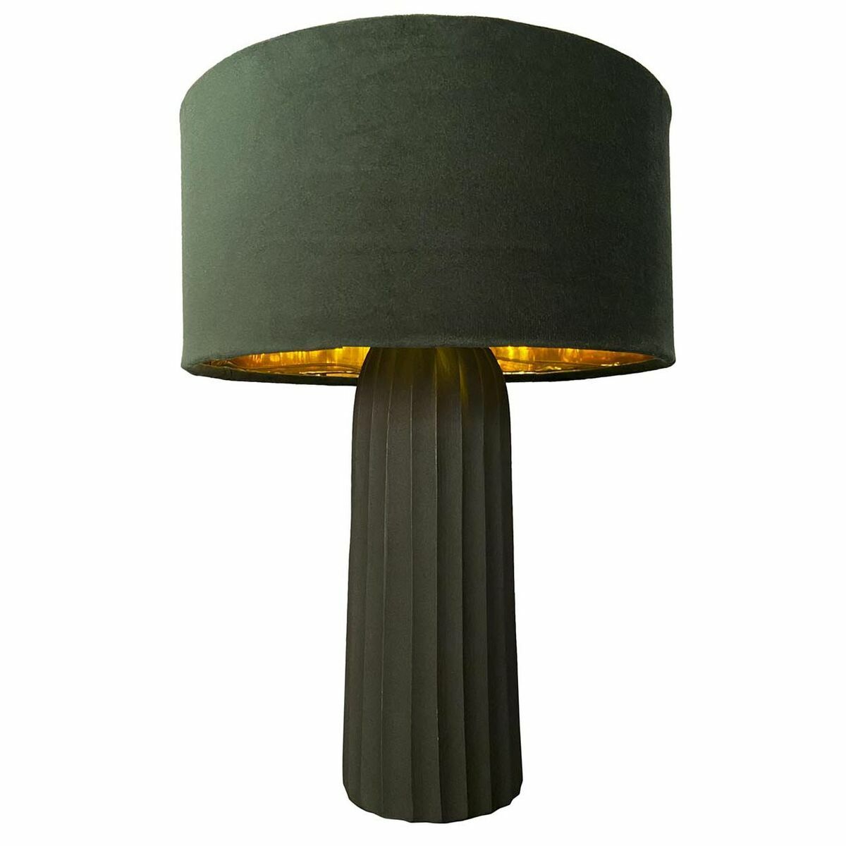 DKD Home Decor Velvet Aluminum Green Table Lamp (26 x 26 x 37 cm)