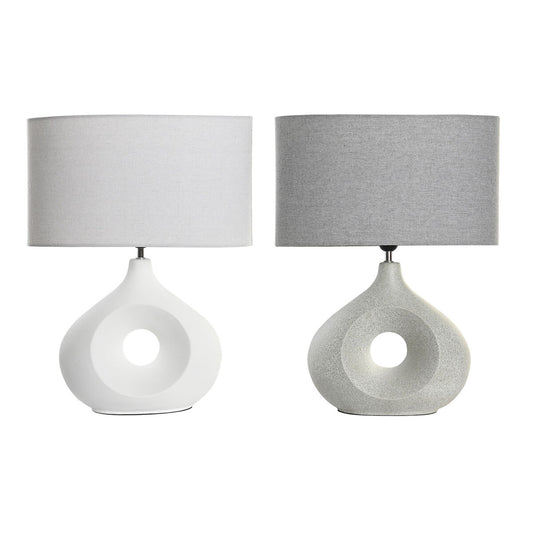 DKD Home Decor Table Lamp 44 x 21 x 57 cm Grey White Stoneware 220 V 50 W (2 Units)