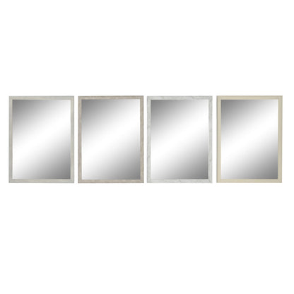 DKD Home Decor Wall Mirror 56 x 2 x 76 cm Glass Grey Beige White Polystyrene (4 Units)