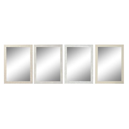 DKD Home Decor Wall Mirror 70 x 2 x 97 cm Ivory Glass Polystyrene (4 Units)