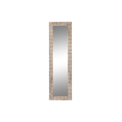 DKD Home Decor Wall Mirror 44 x 3 x 150 cm Glass Brown White Indian Mango Wood MDF Decapé Wood