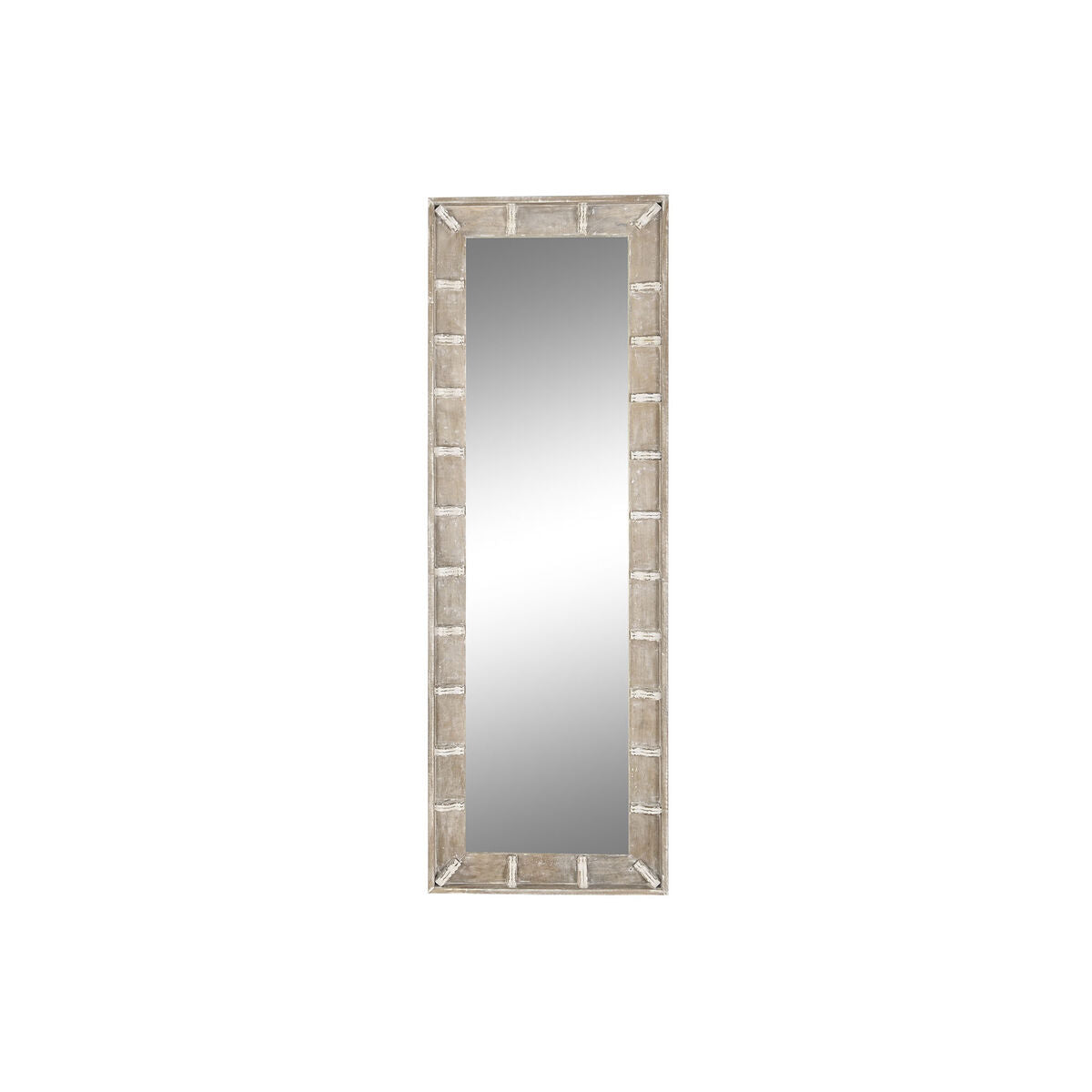 DKD Home Decor Wall Mirror 55.8 x 7 x 165 cm Brown White Mango Wood