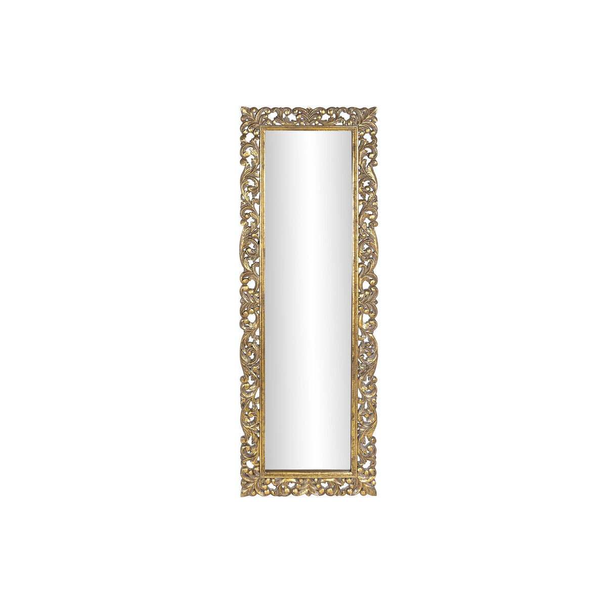 DKD Home Decor Wall Mirror 60 x 3.5 x 180 cm Gold Glass Mango Wood