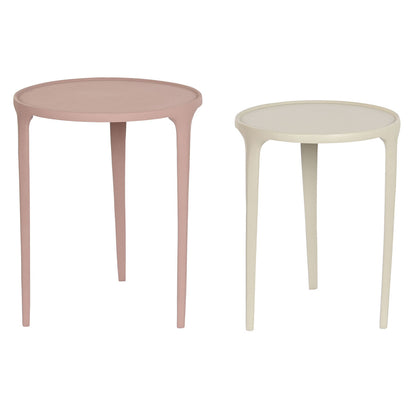 Set of 2 DKD Home Decor tables Beige Pink 40 x 40 x 50 cm