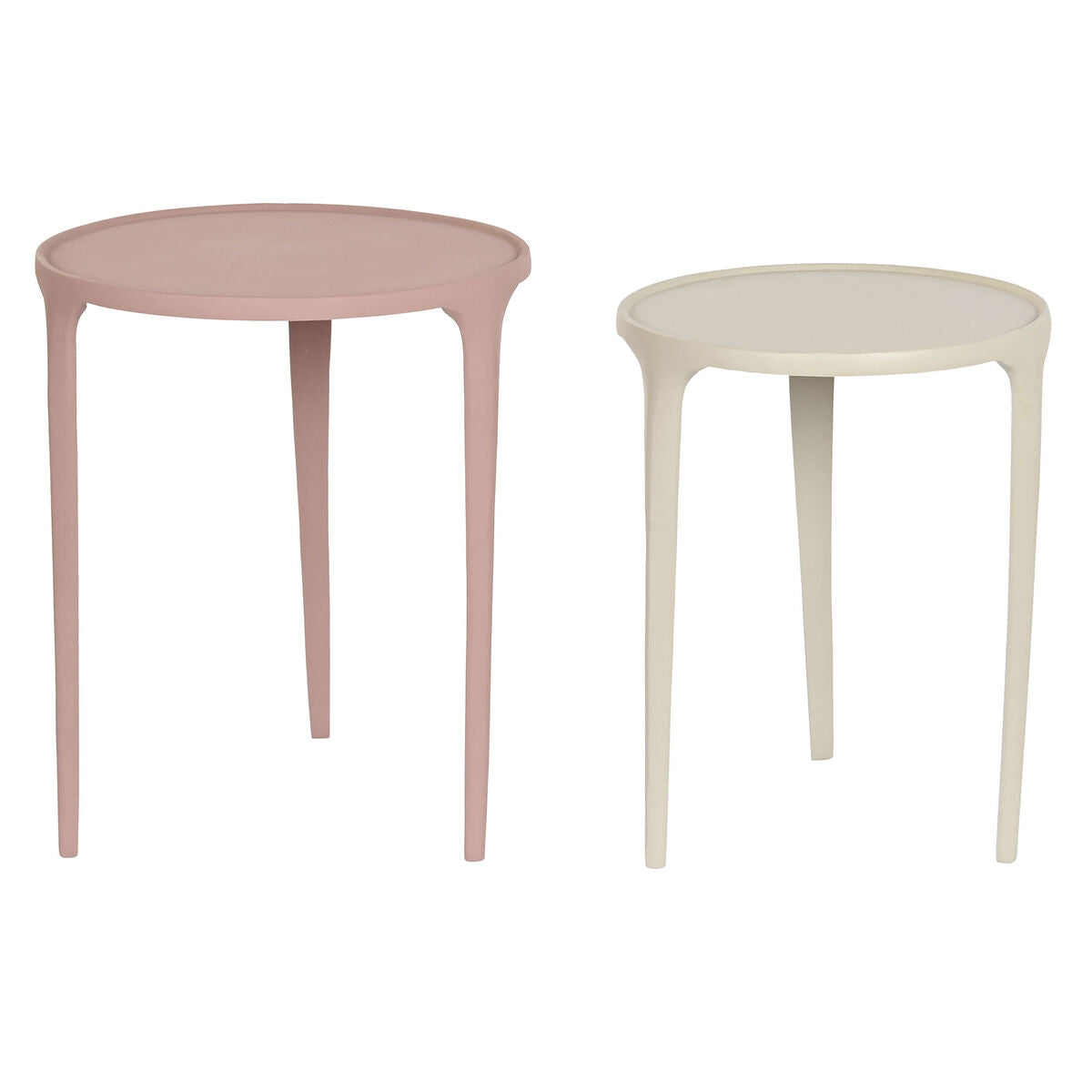 Set of 2 DKD Home Decor tables Beige Pink 40 x 40 x 50 cm