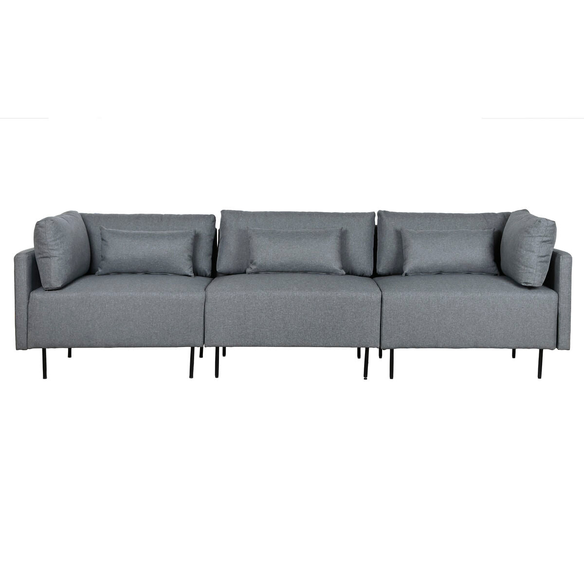 Chaise Longue Sofa DKD Home Decor Gray Metal Modern 276 x 152.5 x 84 cm