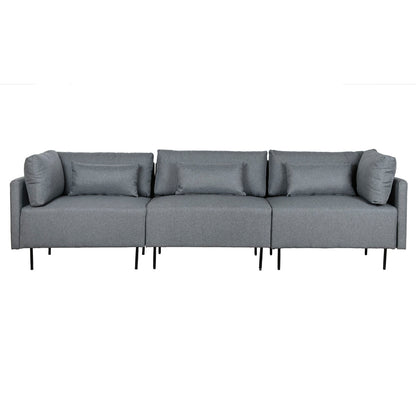 Chaise Longue Sofa DKD Home Decor Gray Metal Modern 276 x 152.5 x 84 cm