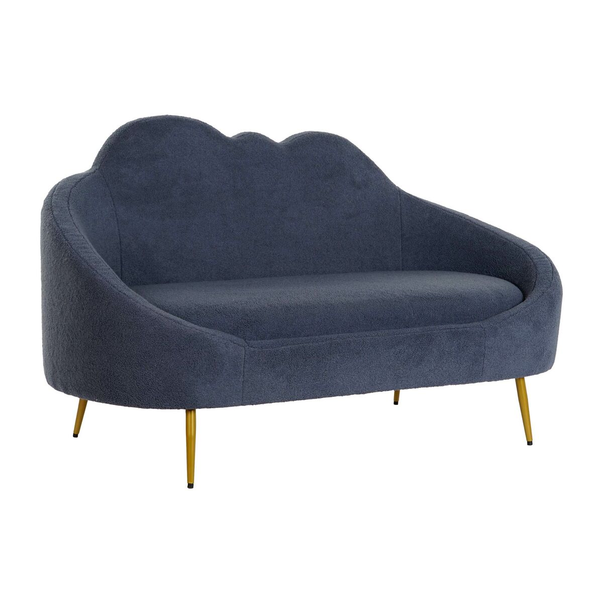 DKD Home Decor Sofa Blue Gold Metal Clouds Scandi 155 x 75 x 92 cm