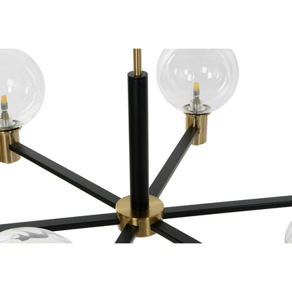 DKD Home Decor Ceiling Lamp 83 x 83 x 128 cm Black Crystal Gold Metal 9 W