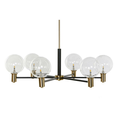 DKD Home Decor Ceiling Lamp 83 x 83 x 128 cm Black Crystal Gold Metal 9 W