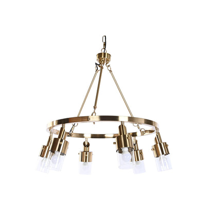 DKD Home Decor Ceiling Lamp 66 x 66 x 60 cm Gold Crystal Metal 40 W