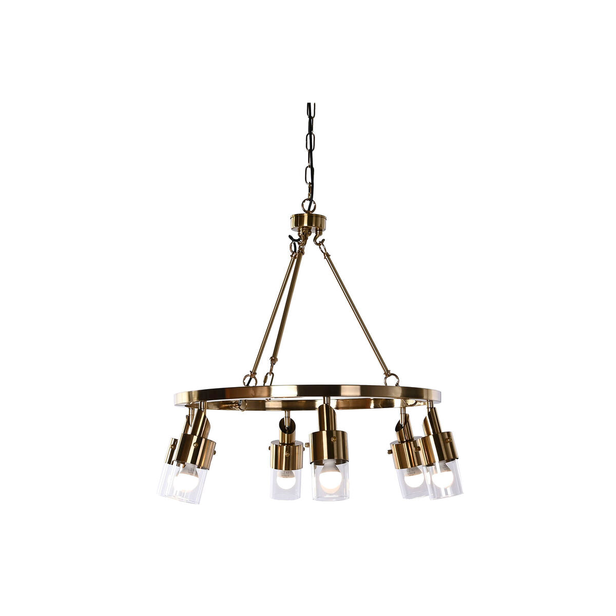 DKD Home Decor Ceiling Lamp 66 x 66 x 60 cm Gold Crystal Metal 40 W