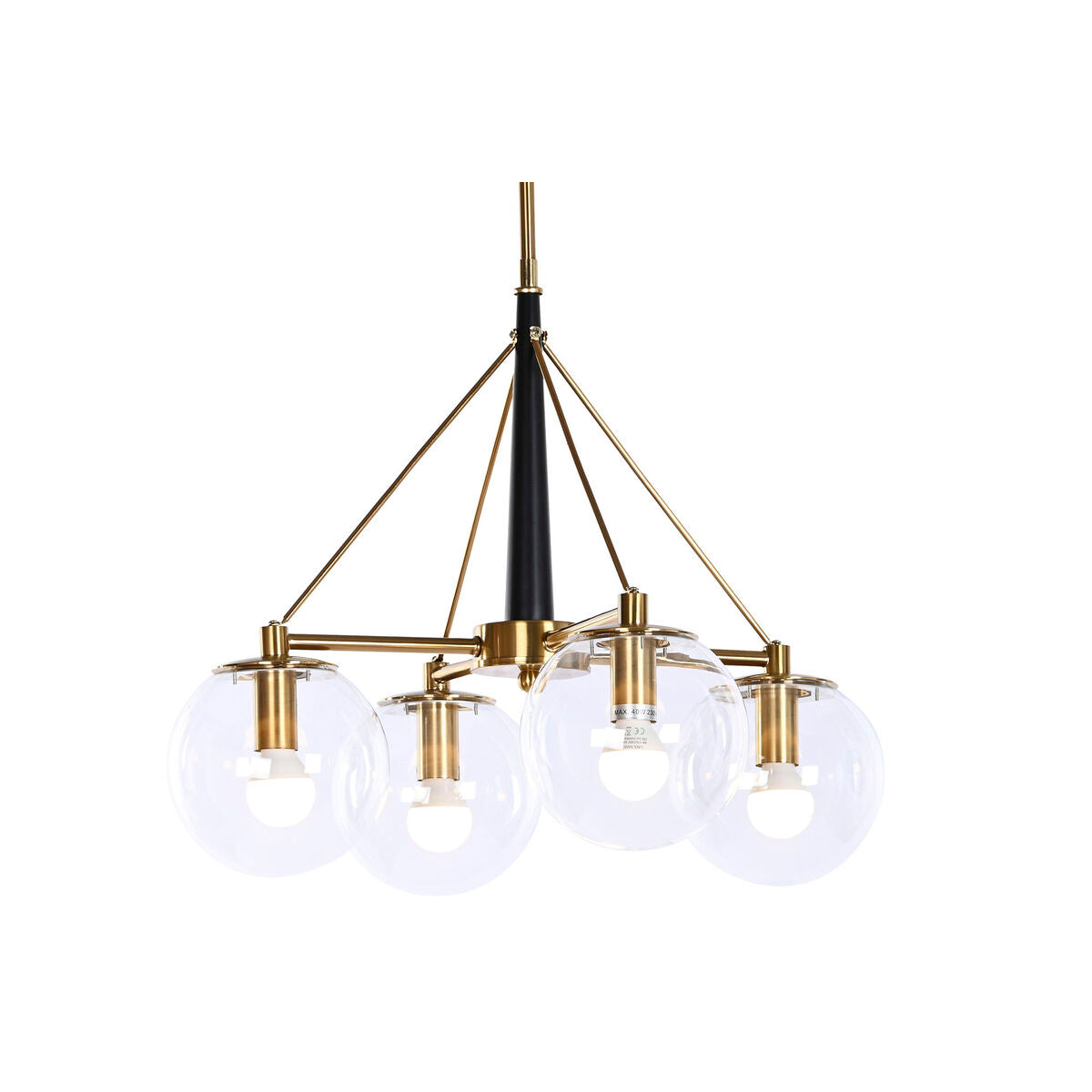 DKD Home Decor Ceiling Lamp 50 x 50 x 144 cm Gold Crystal Metal 50 W