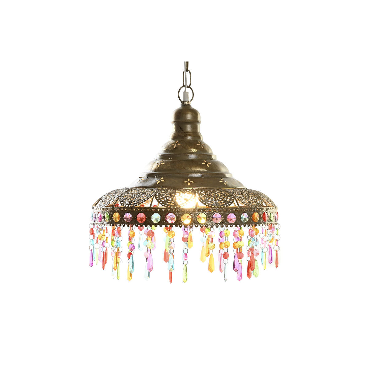 DKD Home Decor Ceiling Lamp 37 x 37 x 38 cm Gold Metal Multicolour 50 W