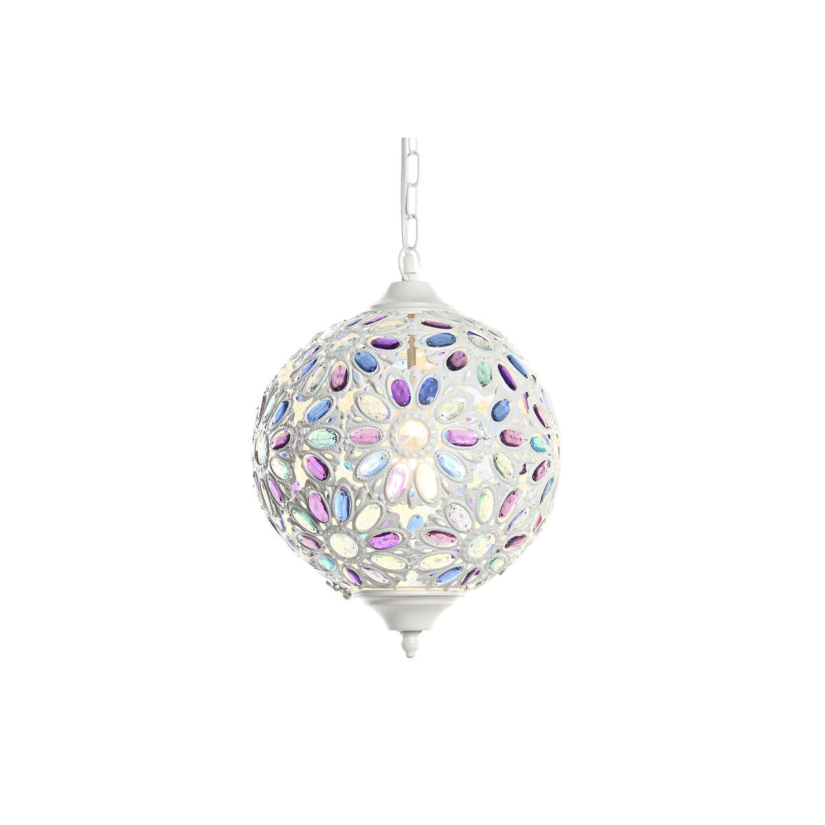 DKD Home Decor Ceiling Lamp 28 x 28 x 44 cm White Metal Multicolour 50 W