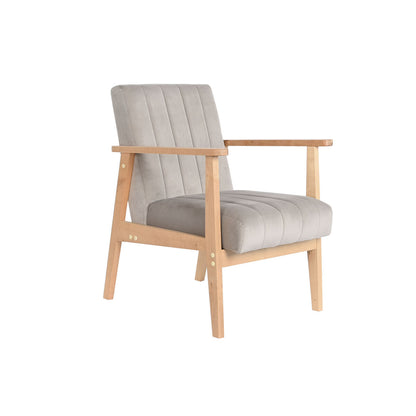 DKD Home Decor Armchair 63 x 68 x 81 cm Natural Grey Beige Pine