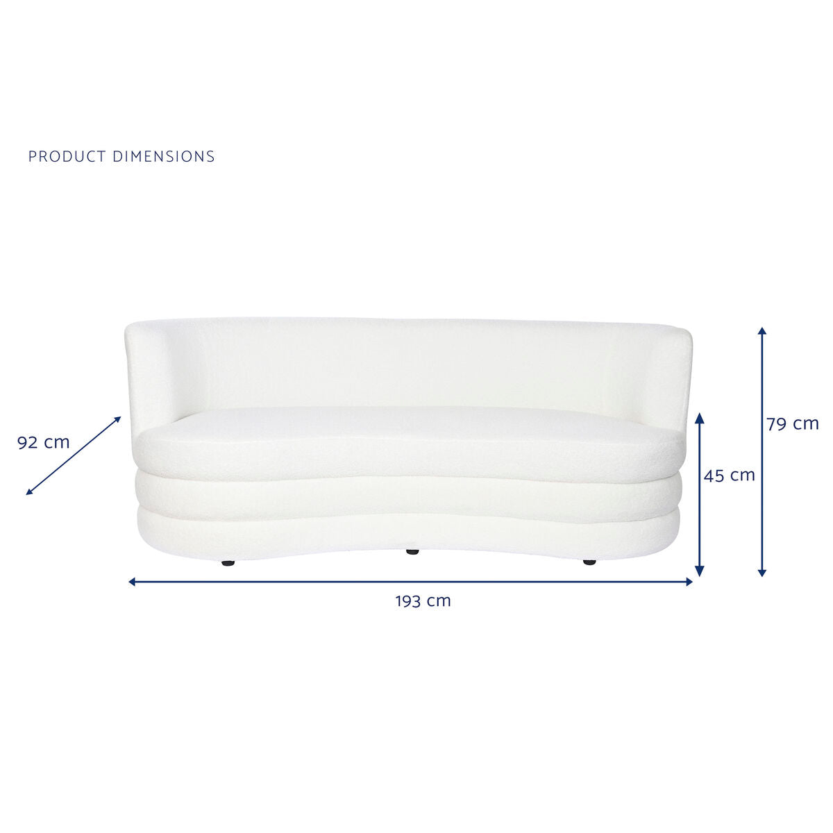 DKD Home Decor Sofa White 193 x 92 x 79 cm