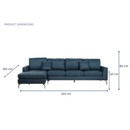 DKD Home Decor Sofa Blue Metal 300 x 160 x 85 cm