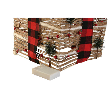 Adorno Navideño DKD Home Decor Rojo Natural 25 x 25 x 25 cm (3 Piezas)