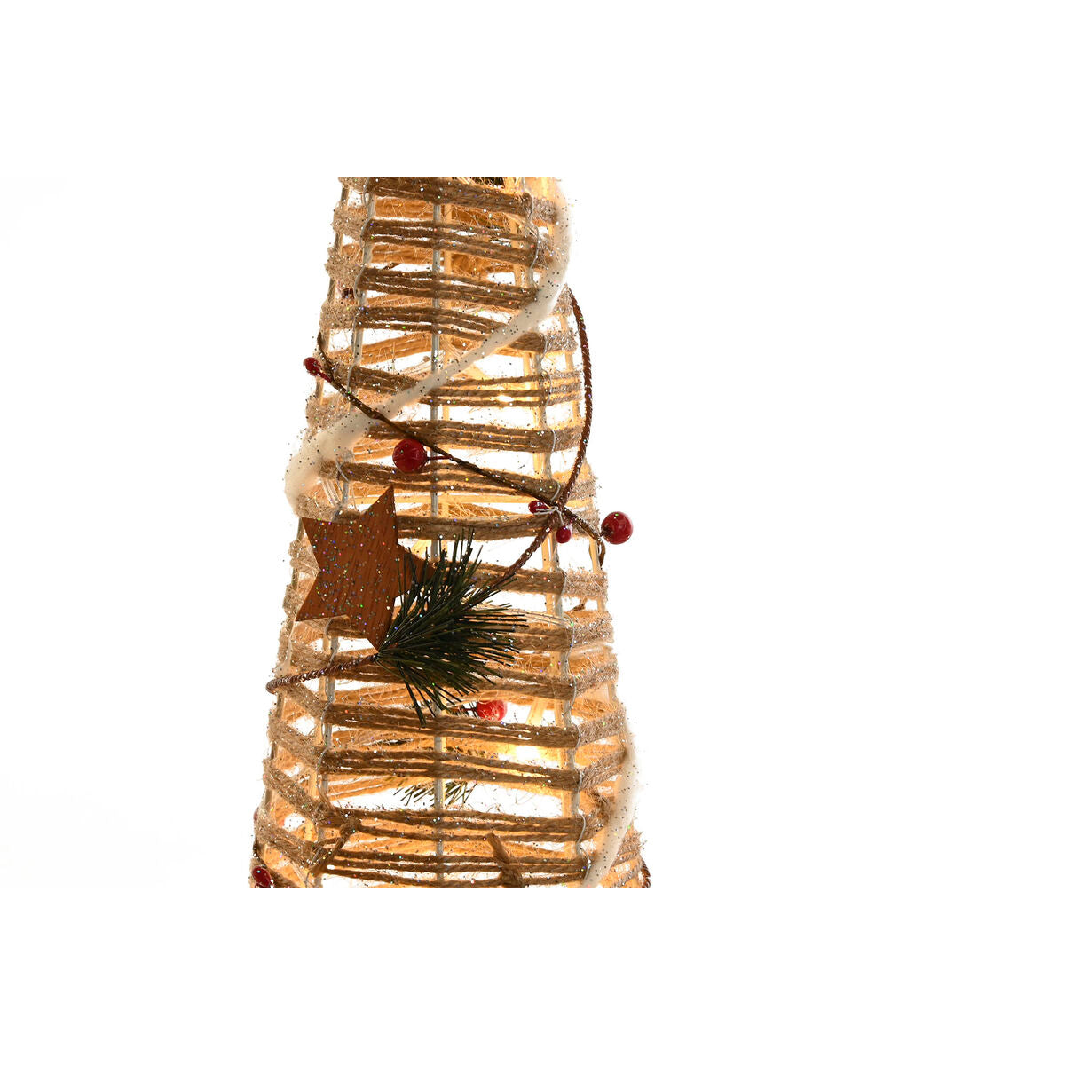 Adorno Navideño DKD Home Decor Rojo Natural 20 x 20 x 80 cm (3 Piezas)