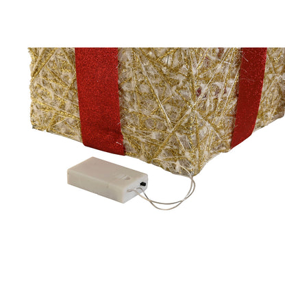 Adorno Navideño DKD Home Decor Blanco Rojo Dorado 25 x 25 x 25 cm (3 Piezas)