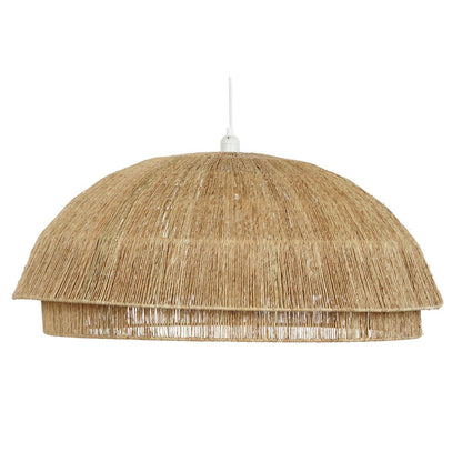 DKD Home Decor Ceiling Lamp Light Brown Jute Iron 50 W 80 x 80 x 33 cm