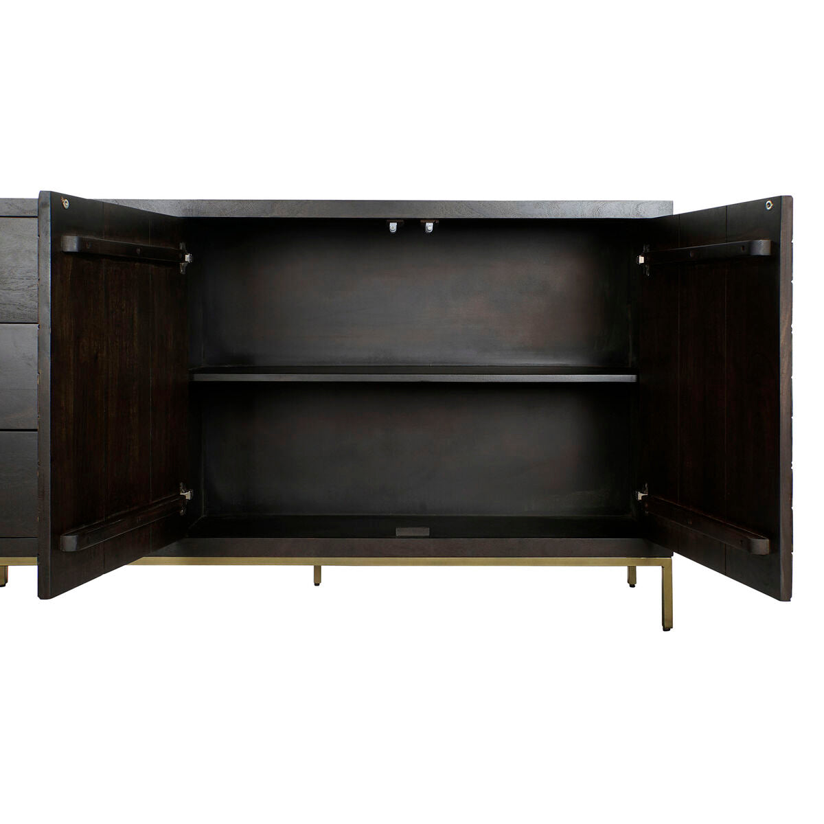 Aparador DKD Home Decor Negro Dorado Marrón oscuro 160 x 40 x 90 cm