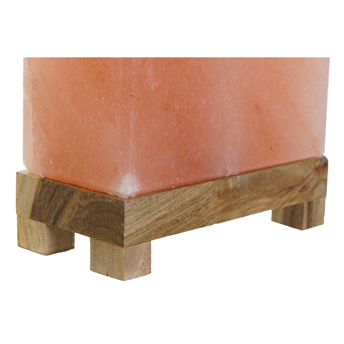 Lámpara de mesa DKD Home Decor Marrón Rosa Sal Acacia 15 W 220 V 17 x 7 x 16 cm