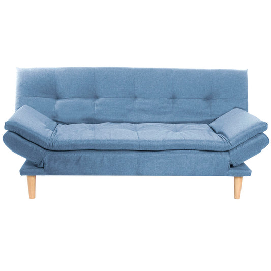 DKD Home Decor Sofa Blue Sky Blue Natural Wood Scandi 180 x 85 x 83 cm