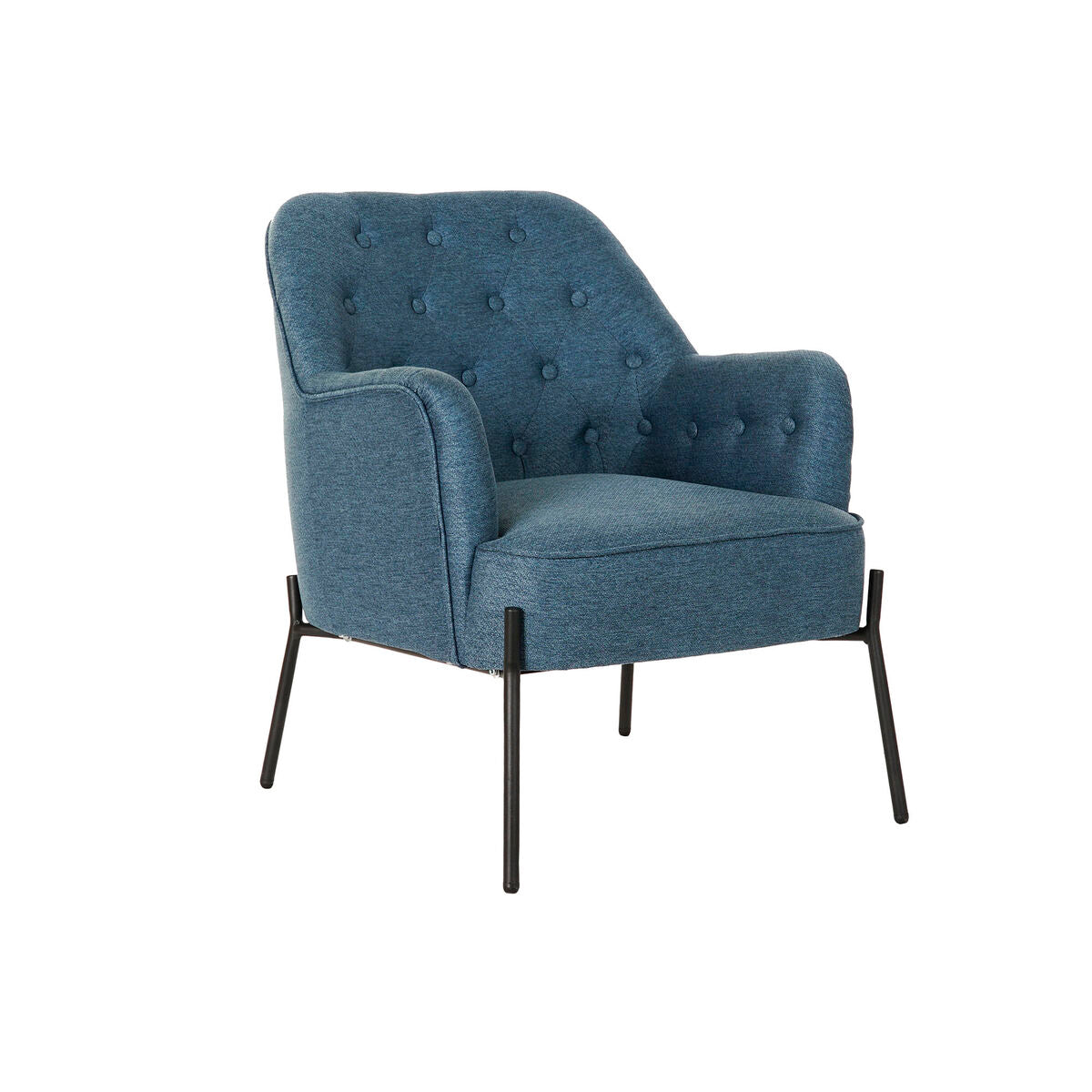 DKD Home Decor Armchair Blue Black Metal 65 x 73 x 79.5 cm