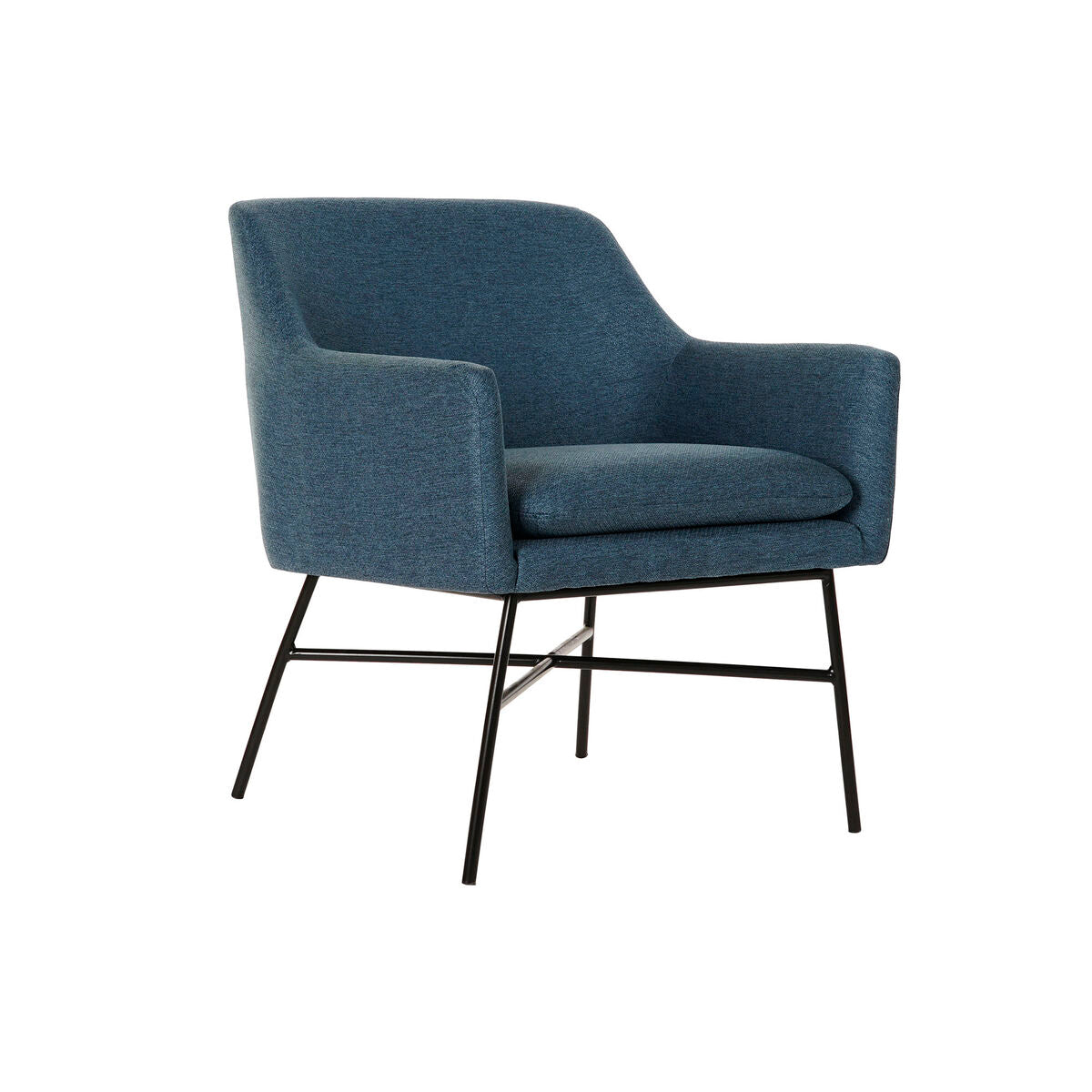 DKD Home Decor Armchair Blue Black Metal 66 x 62 x 75 cm