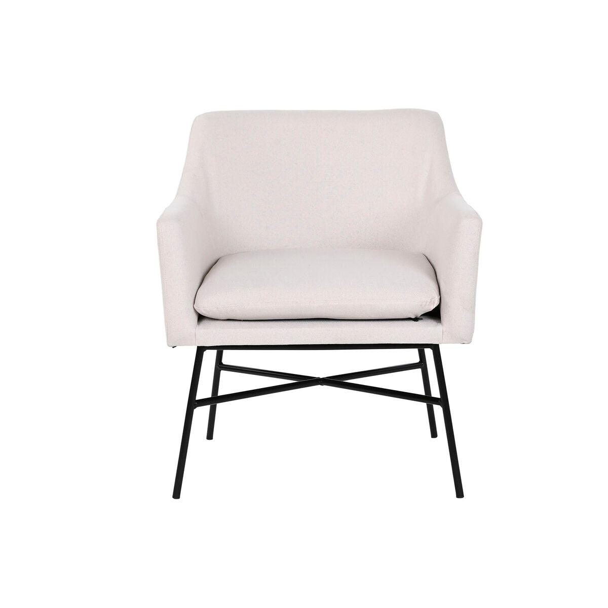 DKD Home Decor Beige Metal Armchair 66 x 62 x 75 cm