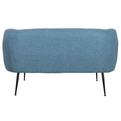 DKD Home Decor Sofa Blue Black Foam Wood Metal Velvet Scandi 129 x 75 x 73 cm