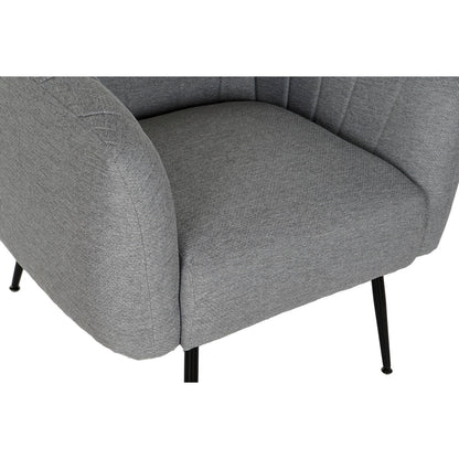 DKD Home Decor Armchair Black Grey Foam Wood Metal 81 x 75 x 73 cm