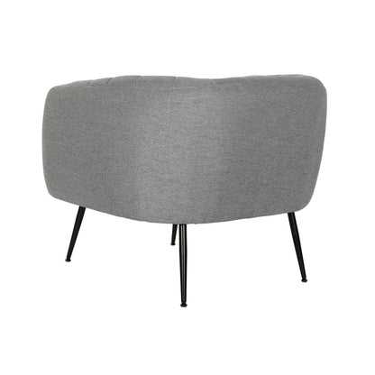 Sillón DKD Home Decor Negro Gris Espuma Madera Metal 81 x 75 x 73 cm