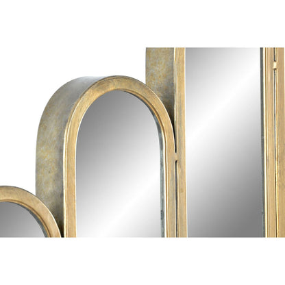 DKD Home Decor Wall Mirror Gold Metal Glass 89.5 x 3.5 x 90 cm