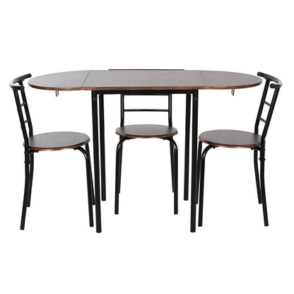 DKD Home Decor Table Set with 4 Chairs Brown Black Metal MDF Wood 121 x 55 x 78 cm