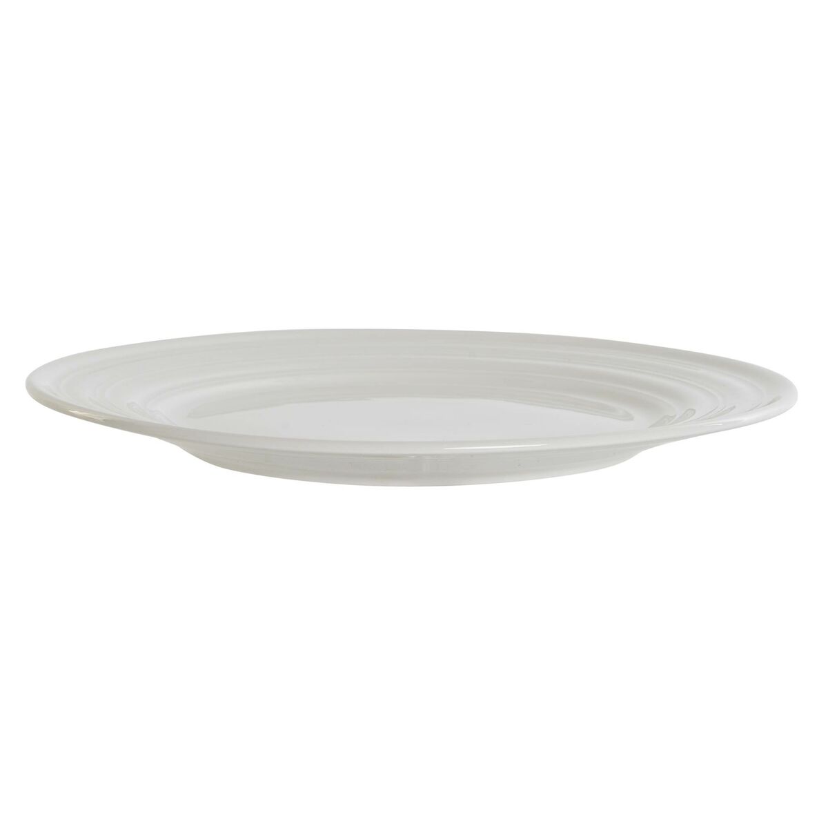 DKD Home Decor White Porcelain Flat Plate 27 x 27 x 2 cm