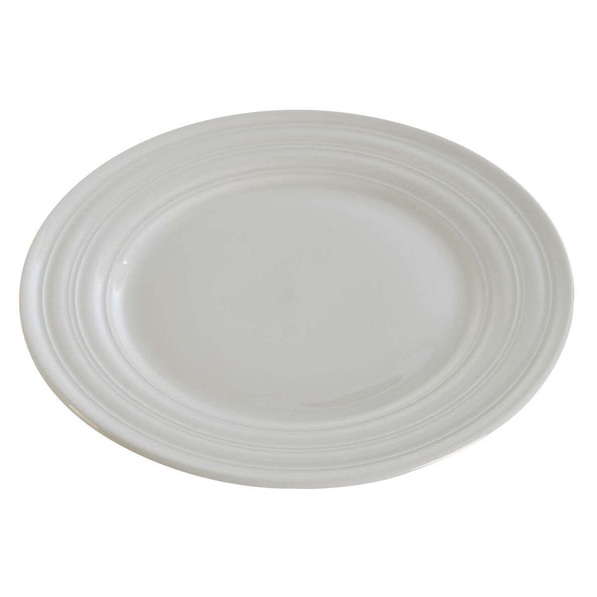 DKD Home Decor White Porcelain Flat Plate 27 x 27 x 2 cm