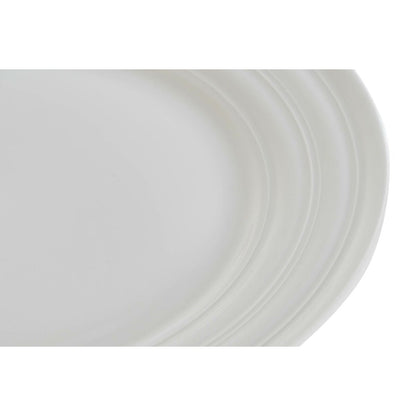 DKD Home Decor White Porcelain Flat Plate 27 x 27 x 2 cm