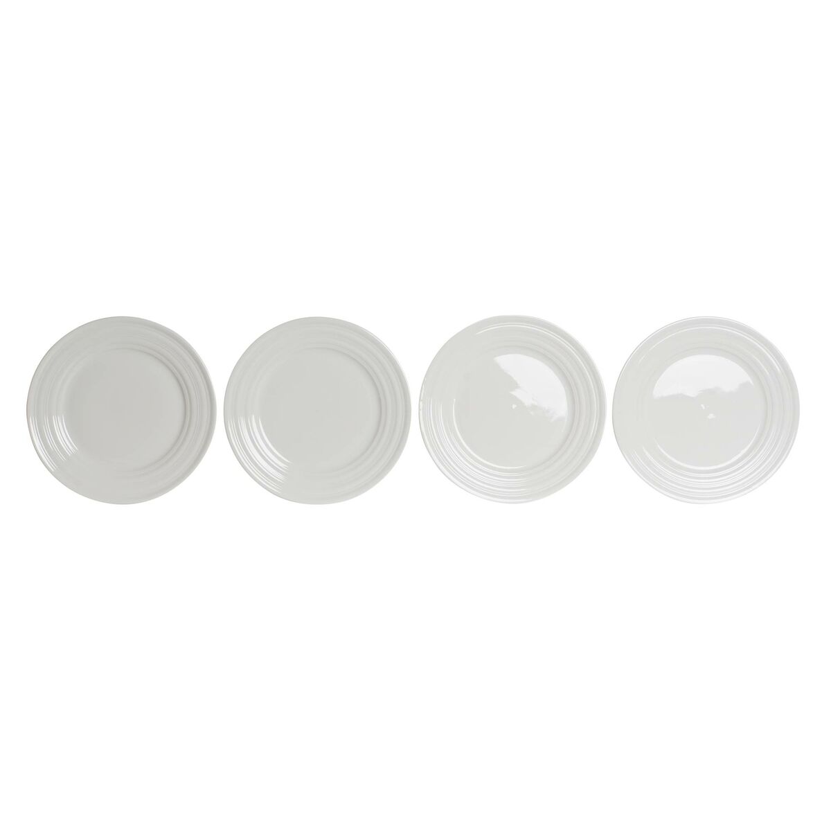 Plato Llano DKD Home Decor Blanco Porcelana 27 x 27 x 2 cm