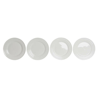 DKD Home Decor White Porcelain Flat Plate 27 x 27 x 2 cm