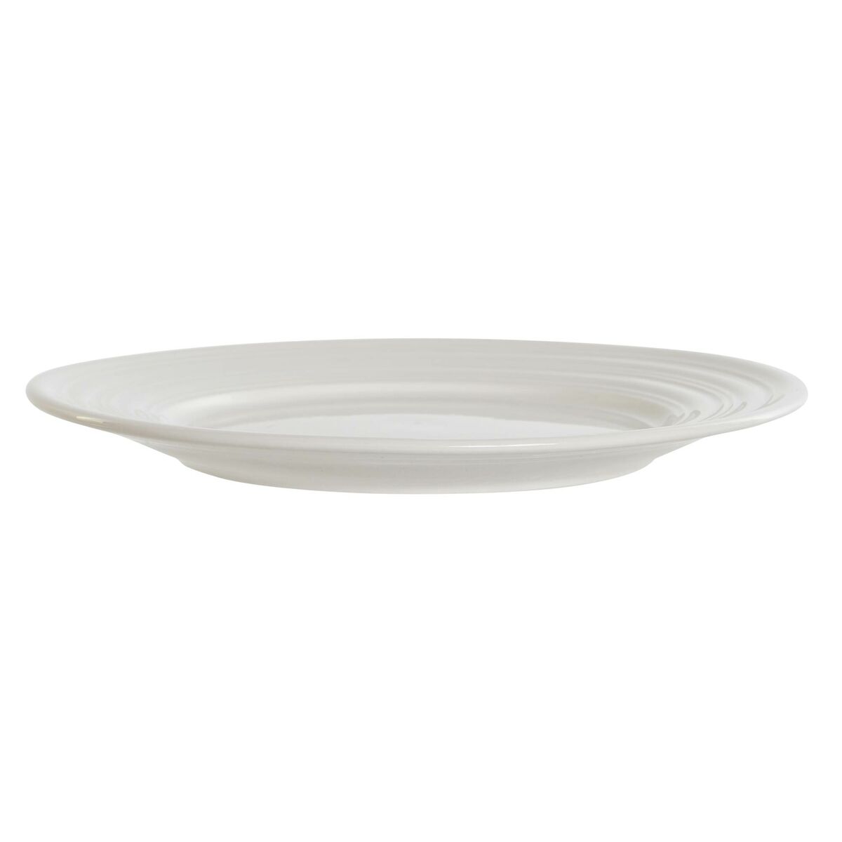 DKD Home Decor White Porcelain Flat Plate 19 x 19 x 2 cm