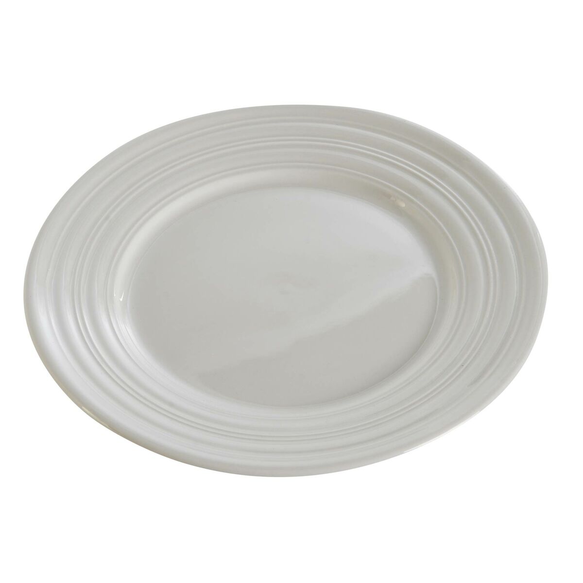 DKD Home Decor White Porcelain Flat Plate 19 x 19 x 2 cm